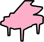 ピアノ イラスト(ピンク)